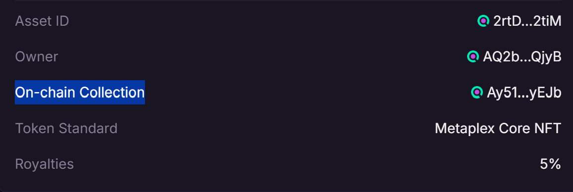 Magic Eden On-chain Collection address